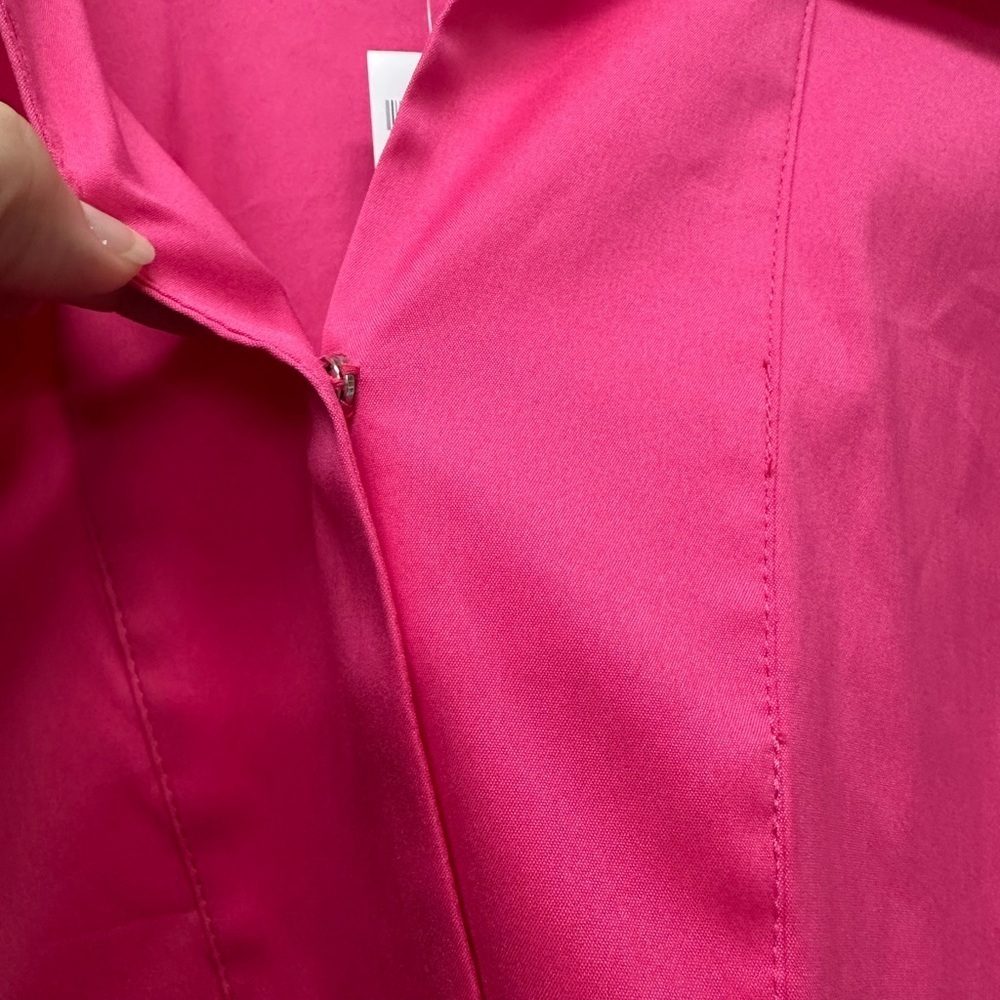 Chico's Top Shirt Blouse 3/4 Sleeve V Neck Dolman Popover Pink Poplin Women XL 3 - Picture 5 of 8